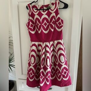 Gorgeous Pink and White Sleeveless Taylor Dress